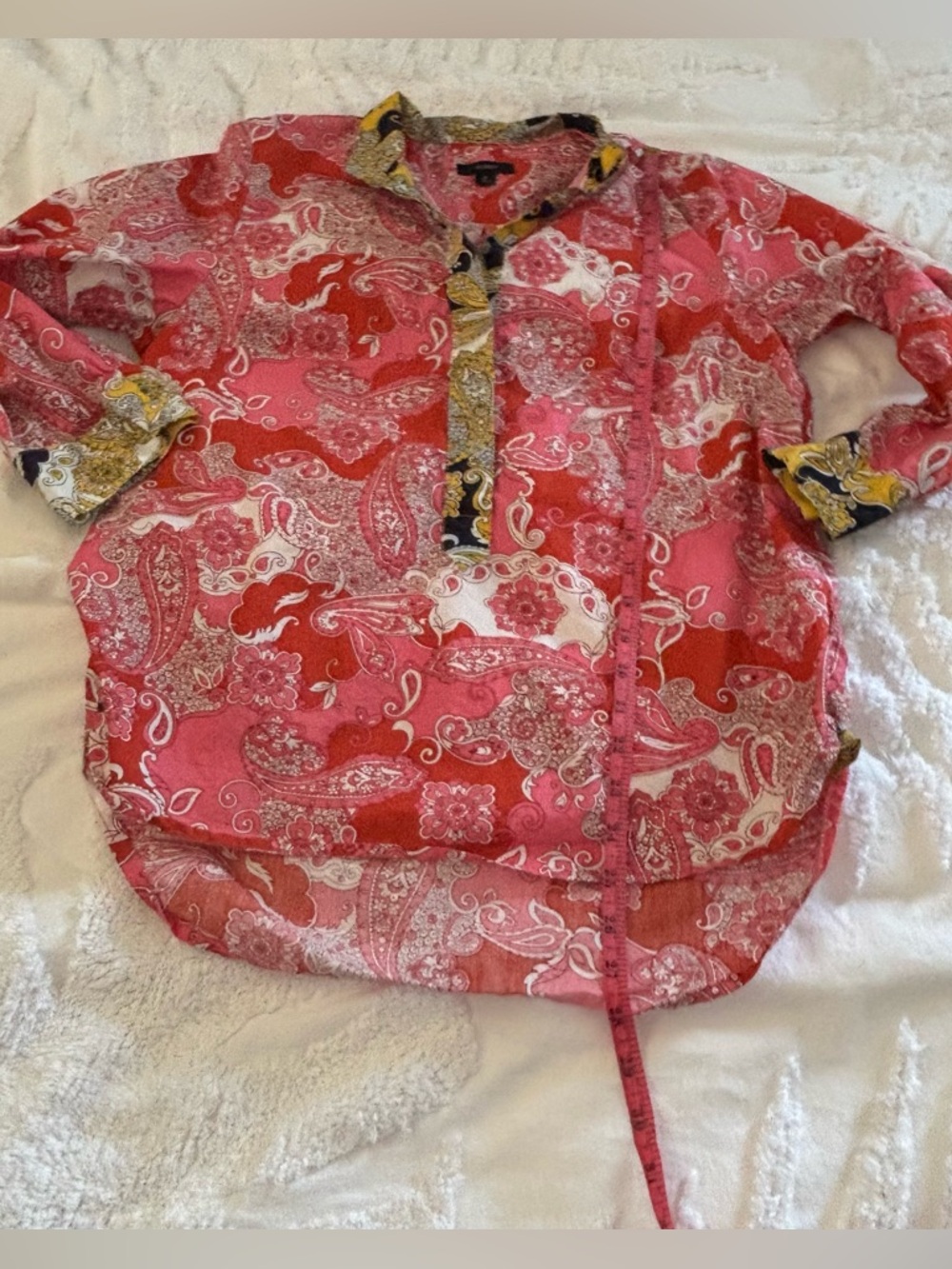 J. Crew Pink Red Paisley Button-Up - Picture 15 of 16